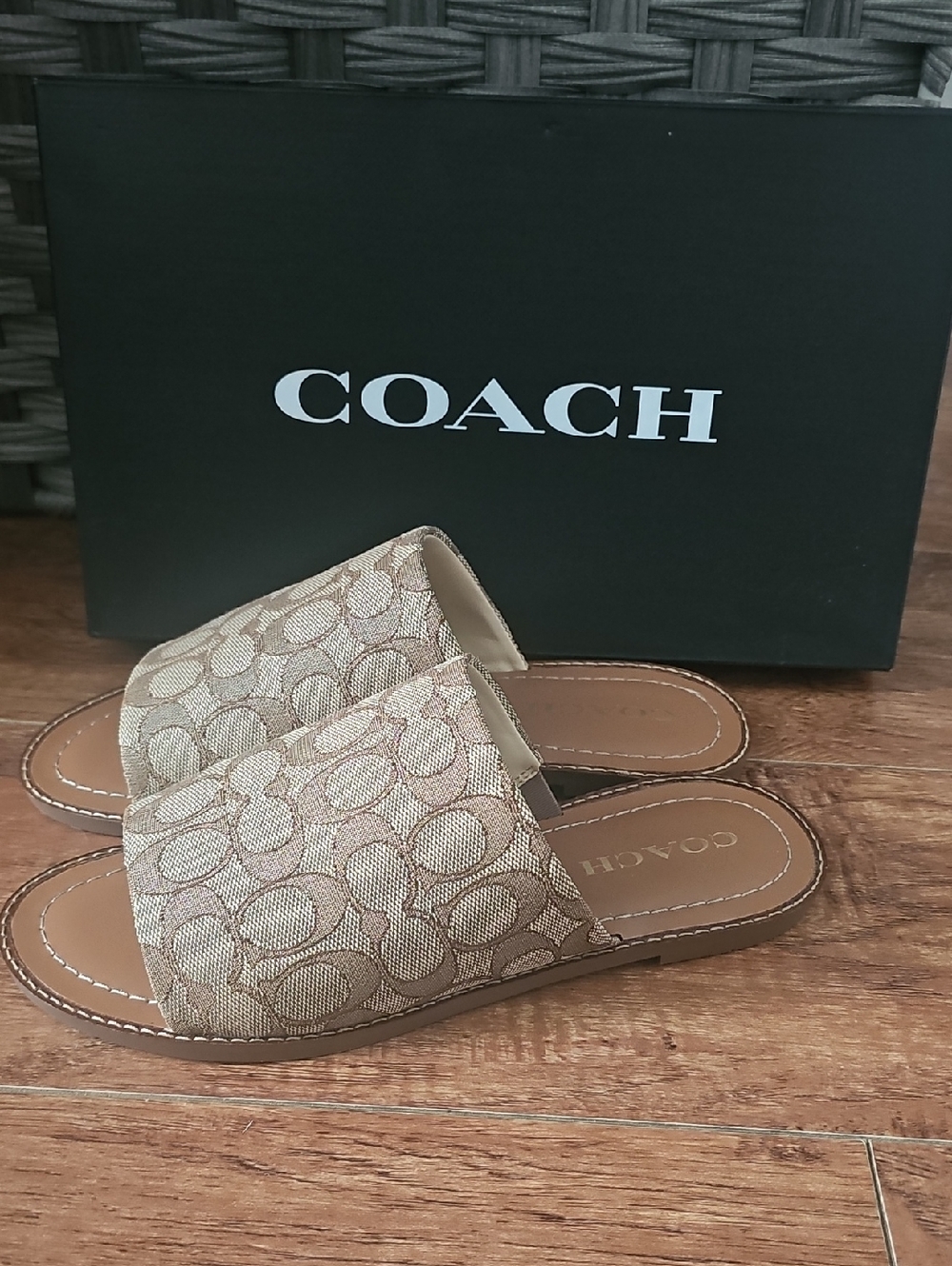 Coach Hazel Signature Canvas Slide Sandals